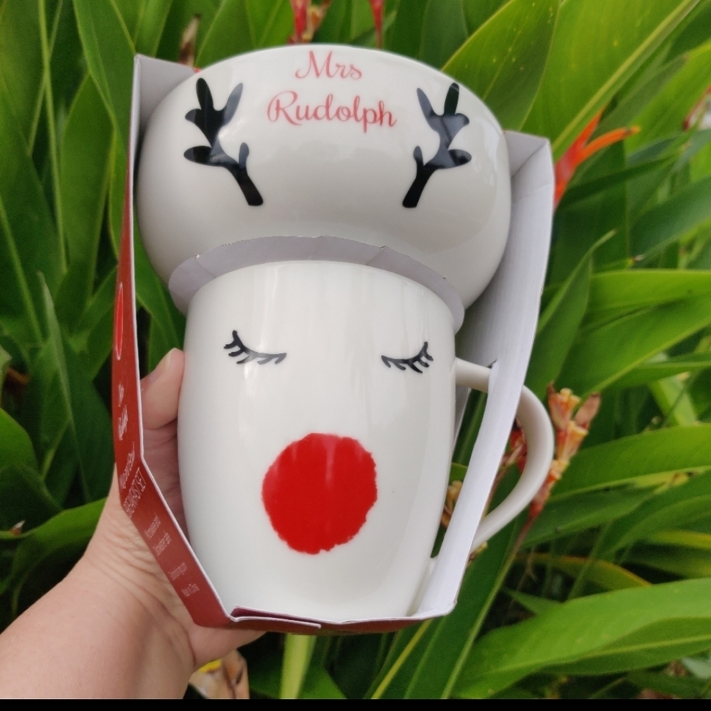 NEW! Mrs. Rudolph Mug and Bowl ceramic Breakfast Set